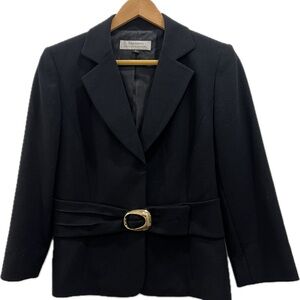 Tahiti Arthur S Levine Navy Blazer with gold buckle,‎ size 8 Vintage
